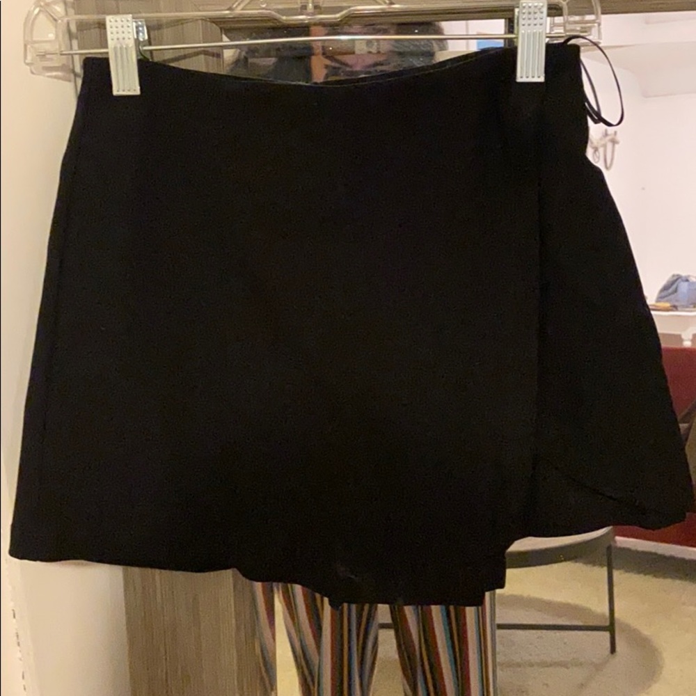 Black wrap skort